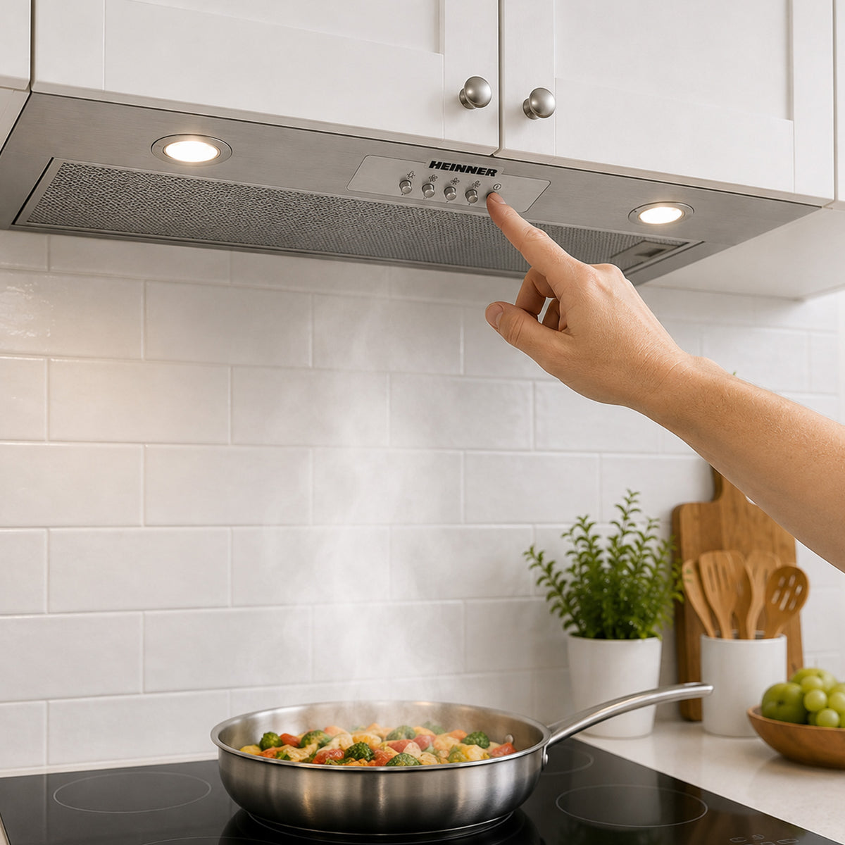 Heinner Dunstabzugshaube HBIH-MD600IX – Einbau – 52 cm – 3 Geschwindigkeiten – Bild 7