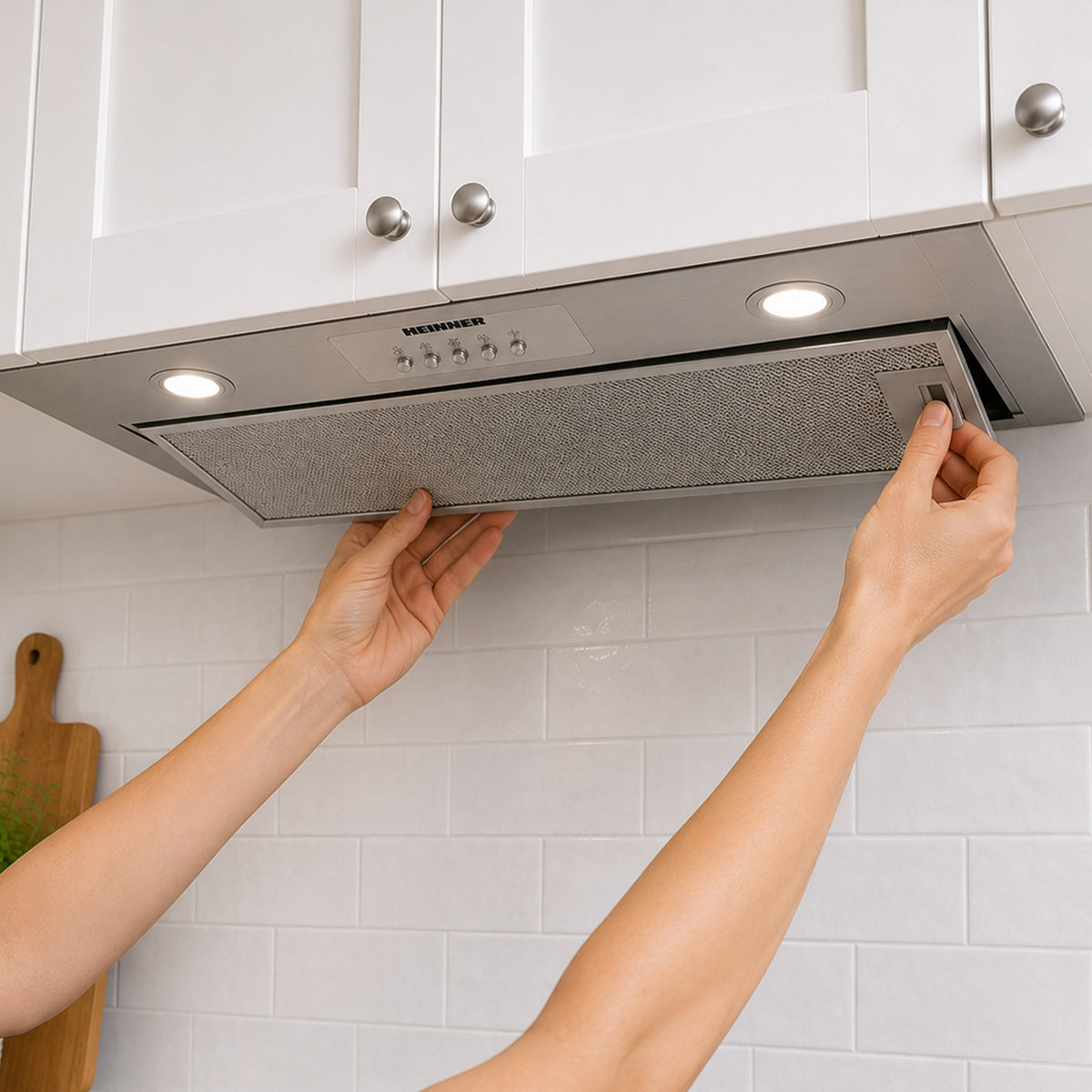 Heinner Dunstabzugshaube HBIH-MD600IX – Einbau – 52 cm – 3 Geschwindigkeiten – Bild 9