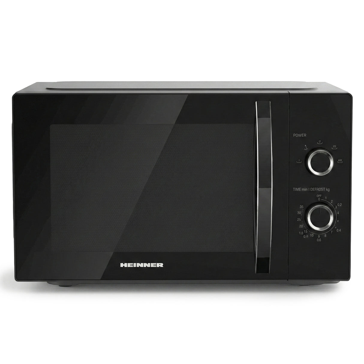 Heinner Mikrowelle HMW-MD25MBK – 25 Liter – 800 W – 5 Leistungsstufen – Schwarz – Produktfoto