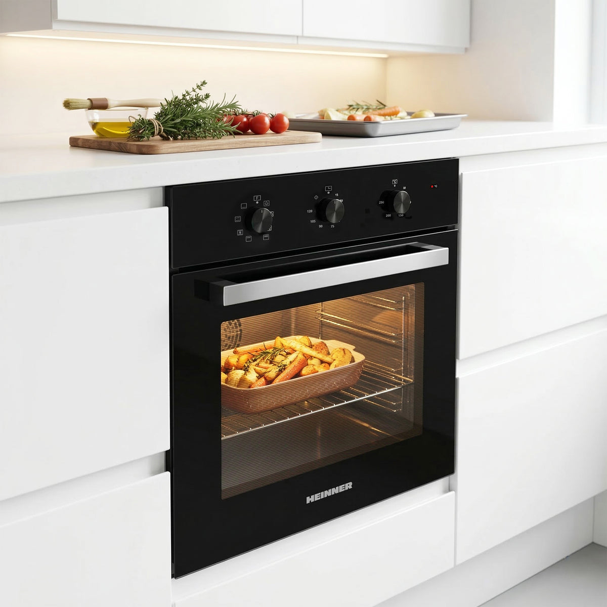 Heinner Einbaubackofen HBO-M659GC-GBK – 70 Liter – Grill – Touch-Bedienung – Schwarz – Bild 5