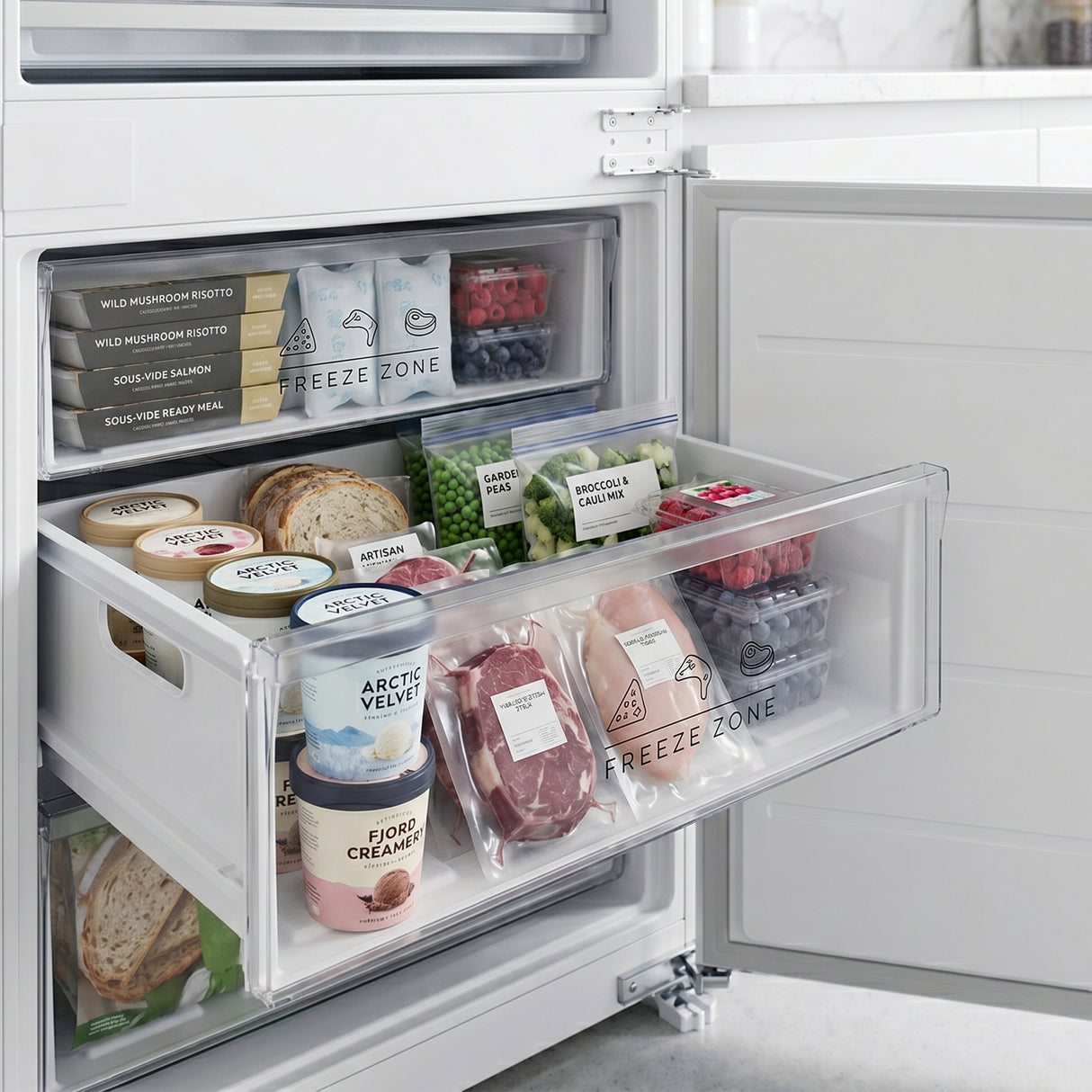 Heinner HCNF-BIM403INVD Einbau-Kühl-Gefrierkombination – 403 Liter – No Frost – Inverter-Kompressor – Bild 7