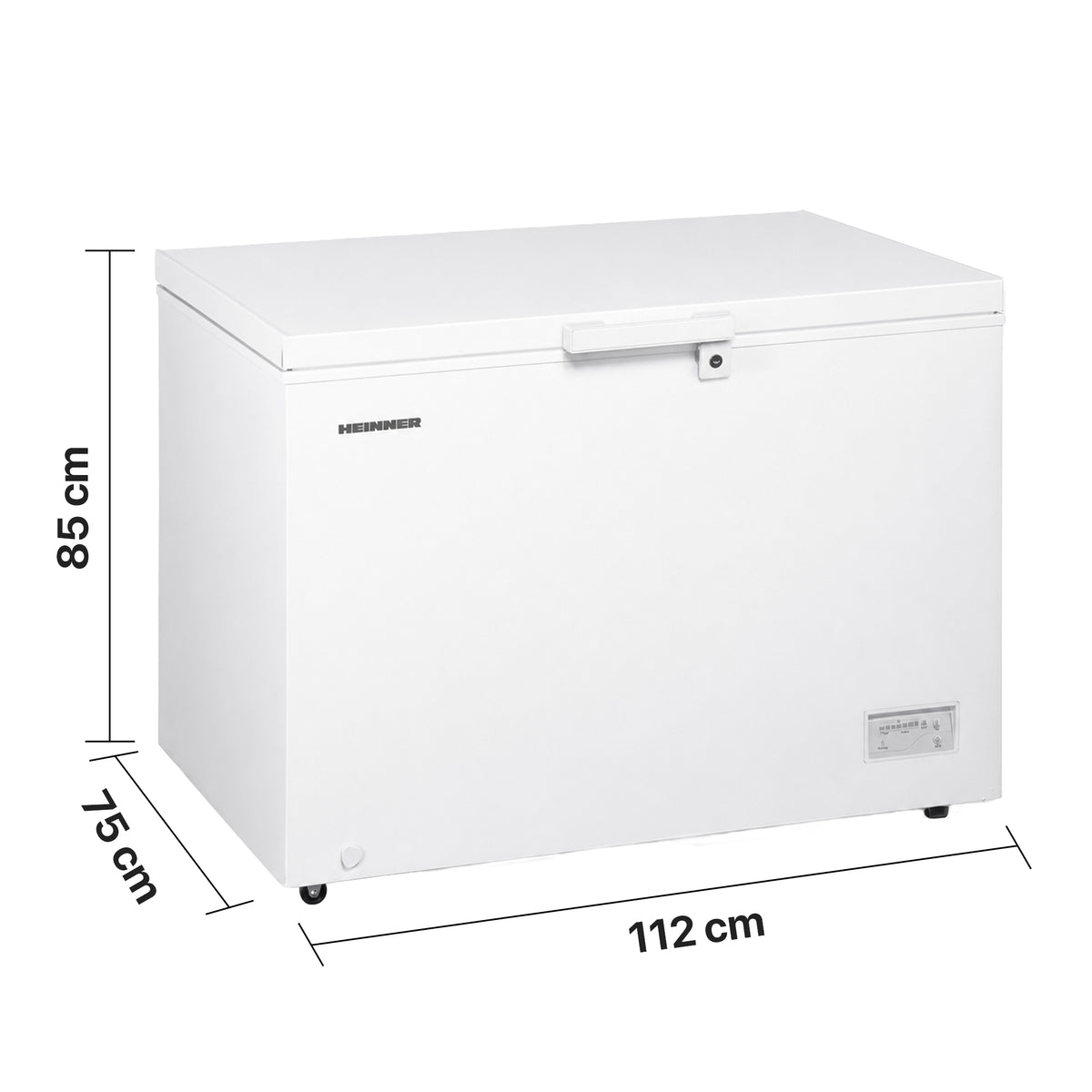 Heinner HCF-HM308INVCD Gefriertruhe – 308 Liter – umwandelbar – Energieeffizienzklasse D – Maßzeichnung