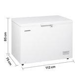 Heinner HCF-HM308INVCD Gefriertruhe – 308 Liter – umwandelbar – Energieeffizienzklasse D – Maßzeichnung