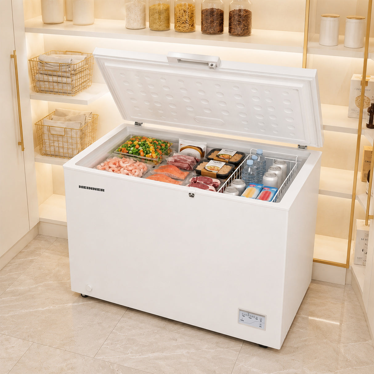 Heinner HCF-HM308INVCD Gefriertruhe – 308 Liter – umwandelbar – Energieeffizienzklasse D – Bild 7