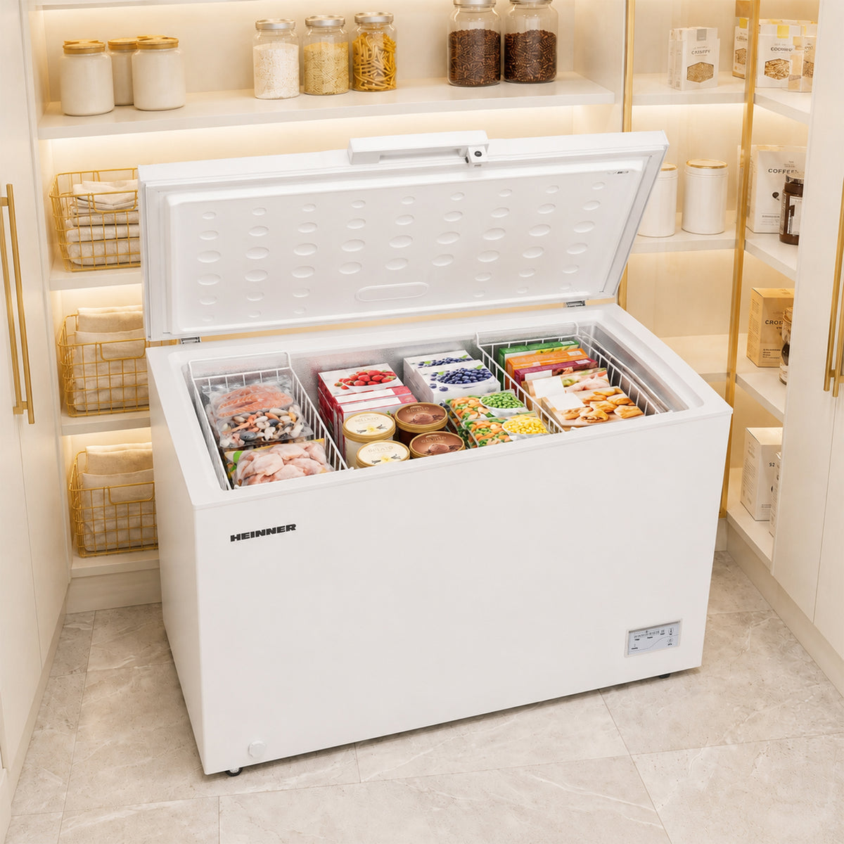 Heinner HCF-HM308INVCD Gefriertruhe – 308 Liter – umwandelbar – Energieeffizienzklasse D – Bild 9