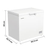 Heinner Gefriertruhe HCF-HM246INVCD – 246 Liter – umwandelbar – Energieeffizienzklasse D – Maßzeichnung