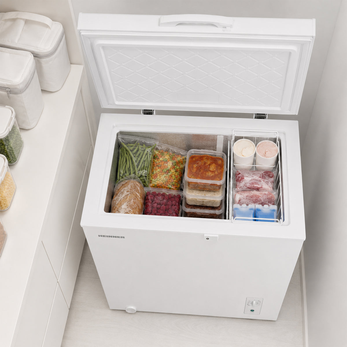 Heinner Gefriertruhe HCF-M198INVCE – 198 Liter – umrüstbar – Inverter-Motor – Energieeffizienzklasse E – Bild 7