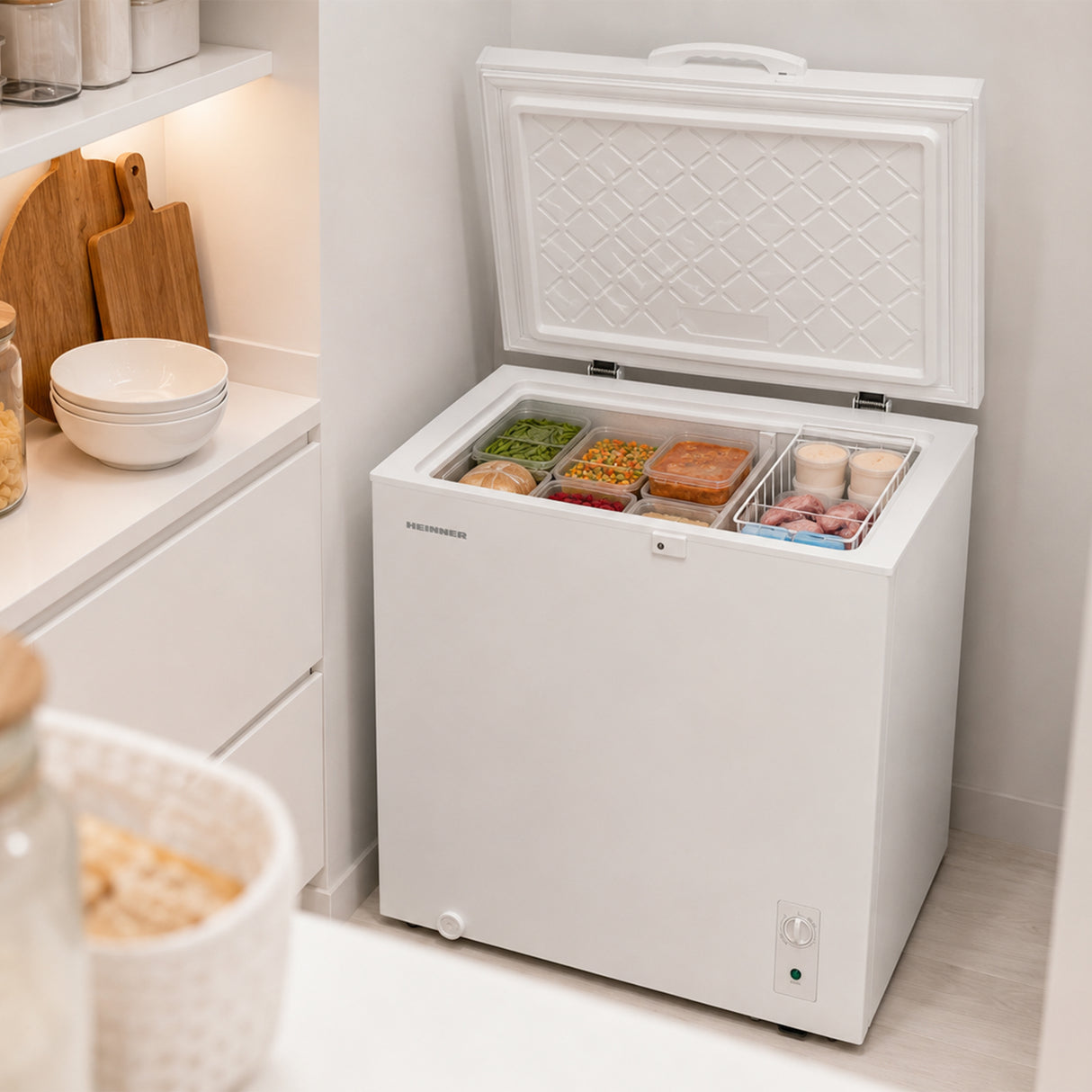 Heinner Gefriertruhe HCF-M198INVCE – 198 Liter – umrüstbar – Inverter-Motor – Energieeffizienzklasse E – Bild 8