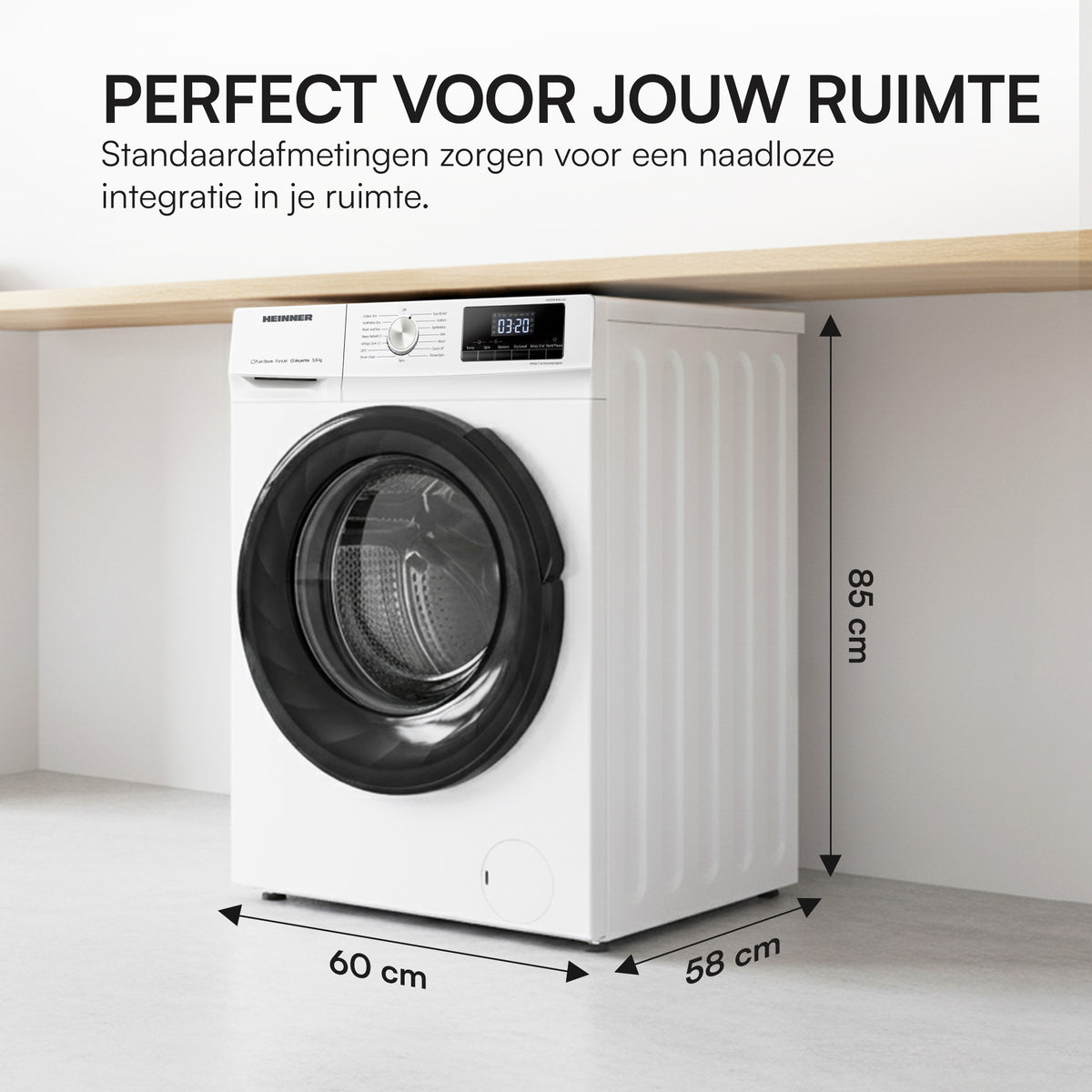 Waschtrockner Heinner HWDM-H9614A – 9/6 kg – 1400 U/Min – antibakteriell – Energieeffizienzklasse D – Maßzeichnung
