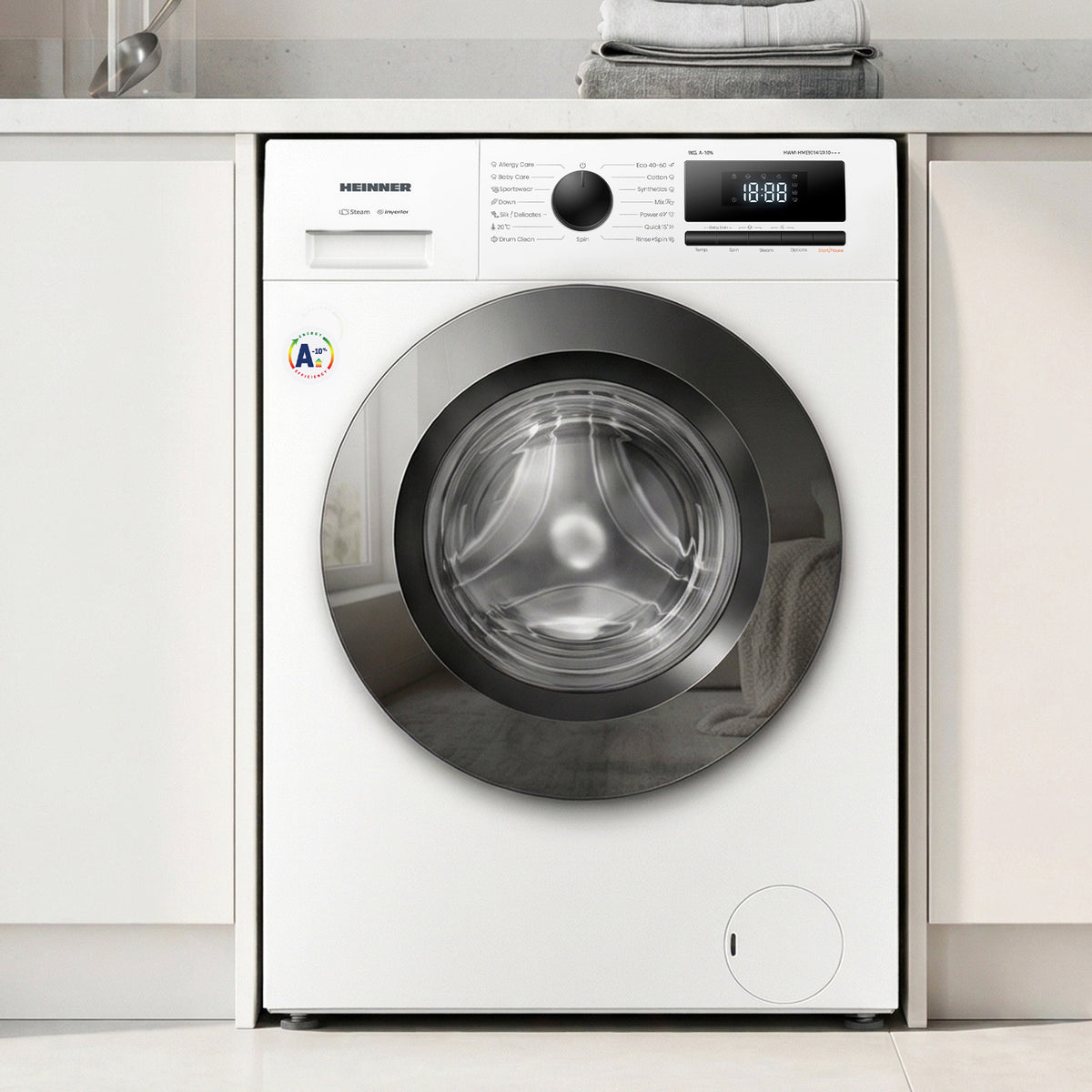 Heinner HWM-HME9014IVA10+++ Waschmaschine 9 kg – 1400 U/min – Inverter – A-10% – Allergy & Baby Steam – Bild 6