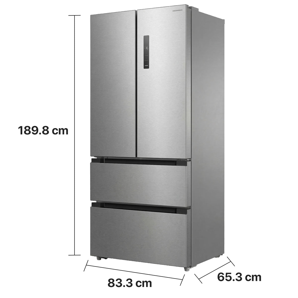 Heinner HCFD-M516INVXE French Door Amerikanischer Kühlschrank – 516 L – No Frost – Energieeffizienzklasse E – Maßzeichnung