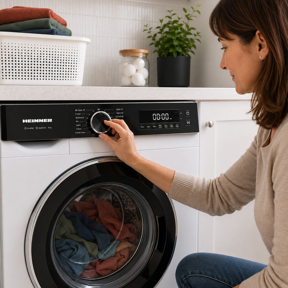 Heinner HWM-M814IVKA Waschmaschine – 8 kg – 1400 U/min – Energieeffizienzklasse A – weiß – Bild 9