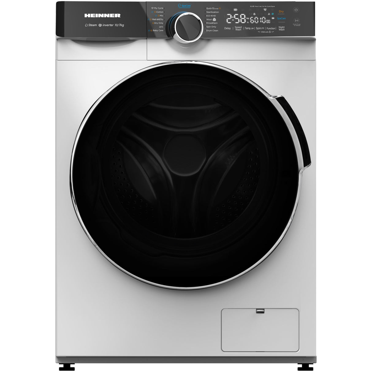 Heinner Waschtrockner HWDM-M1014IVKB – 10/7 kg – 1400 U/min – antibakteriell – Energieeffizienzklasse D – Produktfoto