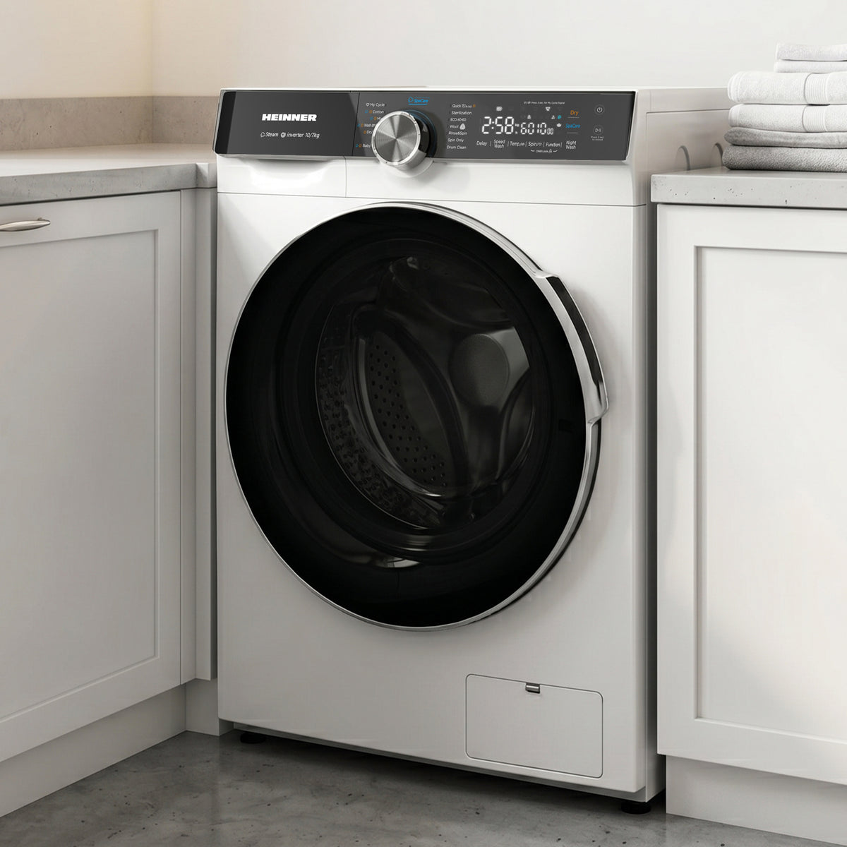 Heinner Waschtrockner HWDM-M1014IVKB – 10/7 kg – 1400 U/min – antibakteriell – Energieeffizienzklasse D – Bild 7