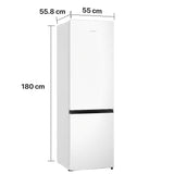 Heinner Kühl-Gefrierkombination HC-HS269E – 269 Liter – LED-Beleuchtung – Energieeffizienzklasse E – Maßzeichnung