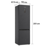 Heinner HCNF-HM377INVDGHC Kühl-Gefrierkombination – 377 Liter – No Frost – Inverter-Kompressor – Maßzeichnung