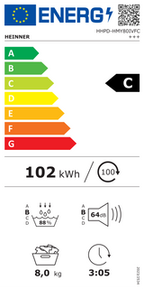 Heinner Wärmepumpentrockner HHPD-HMY80IVFC – 8 kg – Inverter – Energieeffizienzklasse C – Bild 2