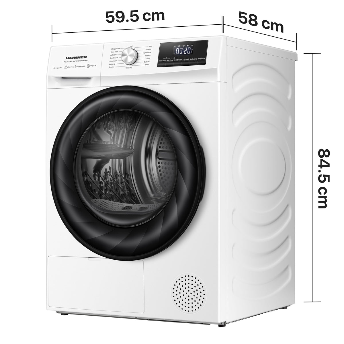 Heinner Wärmepumpentrockner HHPD-HMY80IVFC – 8 kg – Inverter – Energieeffizienzklasse C – Bild 4