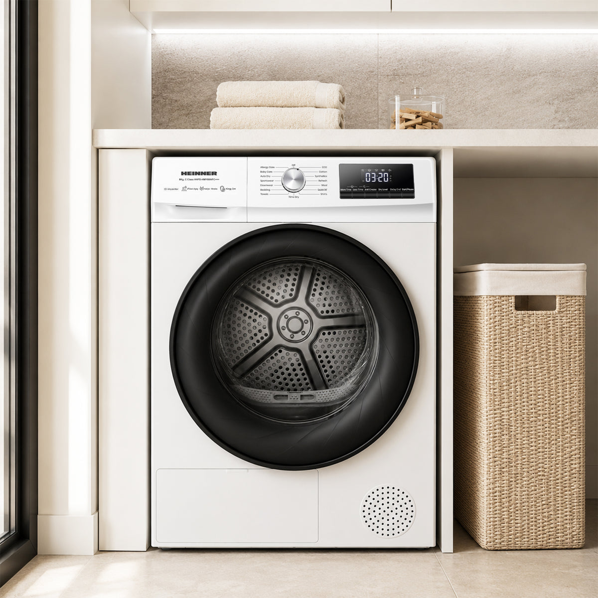 Heinner Wärmepumpentrockner HHPD-HMY80IVFC – 8 kg – Inverter – Energieeffizienzklasse C – Bild 7