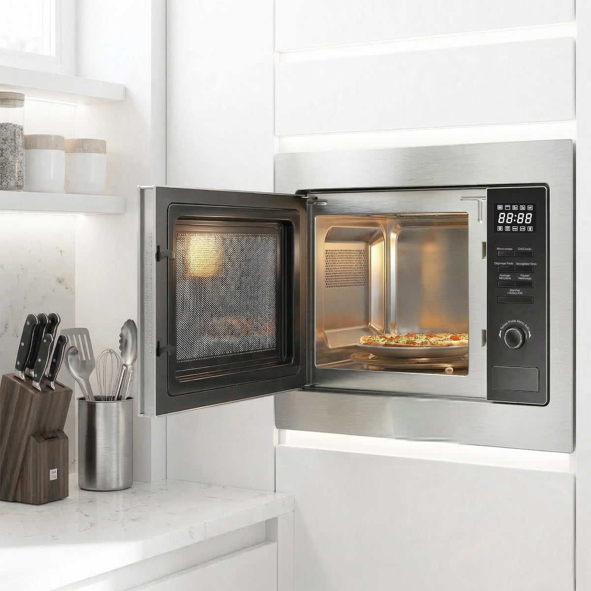 Heinner Mikrowelle HMW-MDBI25GDIX – Einbau – 25 L – Grill – digital – Edelstahl – Bild 5