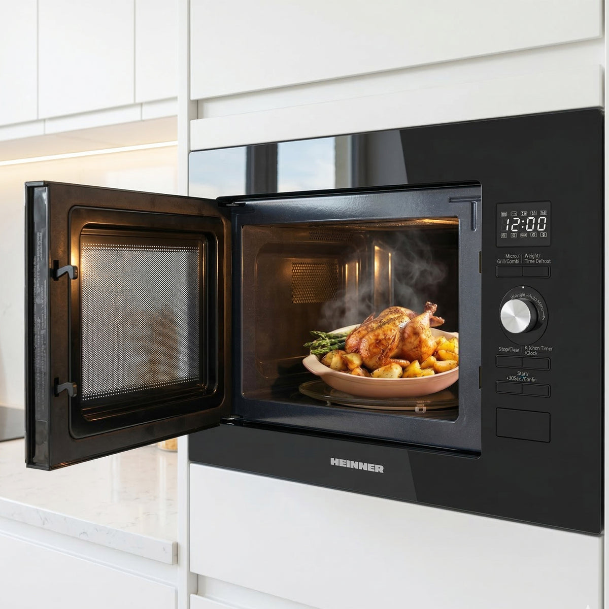 Heinner Mikrowelle HMW-MDBI20GDBK – 20 L – Grill – LED – Einbau – Bild 6