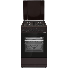 Heinner Gasherd HFSC-S60LITGC-BRW – 4 Brenner – Elektro-Backofen mit Grill – Produktfoto