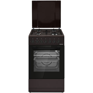 Heinner Gasherd HFSC-S60LITGC-BRW – 4 Brenner – Elektro-Backofen mit Grill