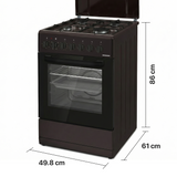 Heinner Gasherd HFSC-S60LITGC-BRW – 4 Brenner – Elektro-Backofen mit Grill – Bild 3