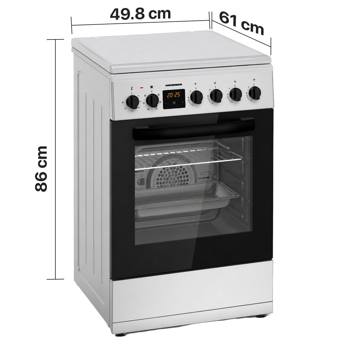Heinner Gasherd HFSC-S65MIXFD-SL – 4 Brenner – Elektro-Ofen mit Grill – Bild 3