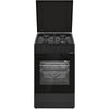 Heinner Gasherd HFSC-S60LITGC-BK – 4 Brenner – Elektro-Backofen mit Grill – Schwarz