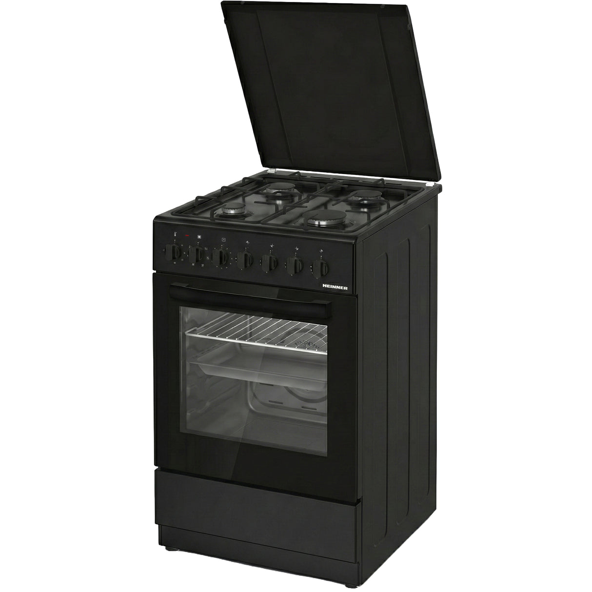 Heinner Gasherd HFSC-S60LITGC-BK – 4 Brenner – Elektro-Backofen mit Grill – Schwarz – Bild 6