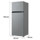 Heinner Kühl-Gefrierkombination HF-M24ESE – 204 Liter – Energieeffizienzklasse E – Maßzeichnung