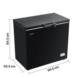 Heinner Gefriertruhe HCF-205NHBKE++ – 198 Liter – Inverter-Kompressor – Schnellgefrierfunktion – Maßzeichnung