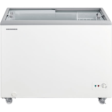 Heinner HSF-M255WHC Gefrier-/Kühlschrank – Truhe – 255 L – Glasschiebedeckel – konvertierbar – Produktfoto