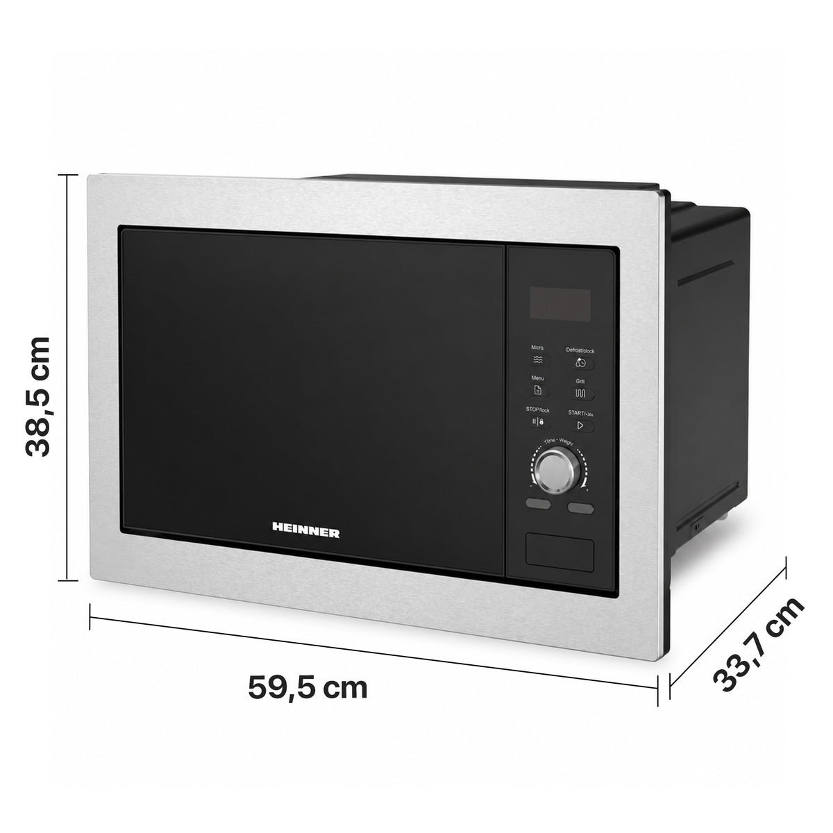 Heinner HMW-BI2360SS Mikrowelle – Einbau – 23 Liter – Grill – LED – Edelstahl – Bild 2