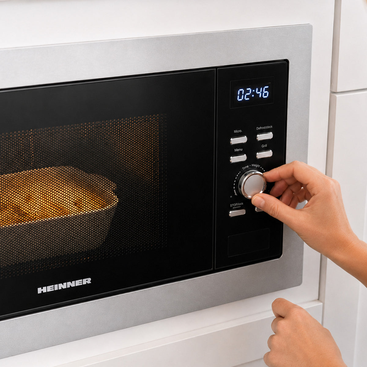Heinner HMW-BI2360SS Mikrowelle – Einbau – 23 Liter – Grill – LED – Edelstahl – Bild 6