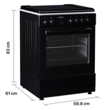 Heinner Gasherd HFSC-S66FDCC-IBK – 50 cm – 4 Kochfelder – Backofen mit 6 Funktionen und Grill – Schwarz – Bild 3