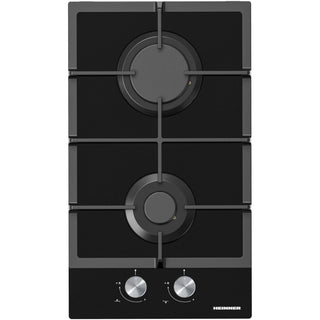 Heinner HBH-M302FGBK Gaskochfeld – 30 cm – 2 Brenner – Gusseisenroste – Schwarz