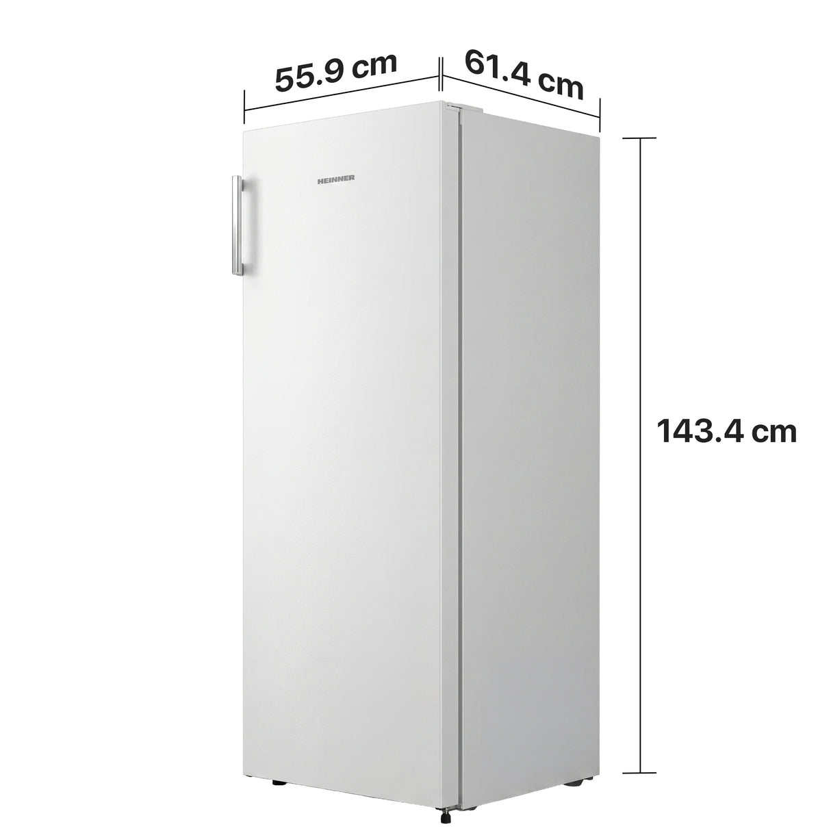Heinner HFF-HS155NFE++ Gefrierschrank 155 L – Full No Frost & Schnelles Einfrieren – Maßzeichnung