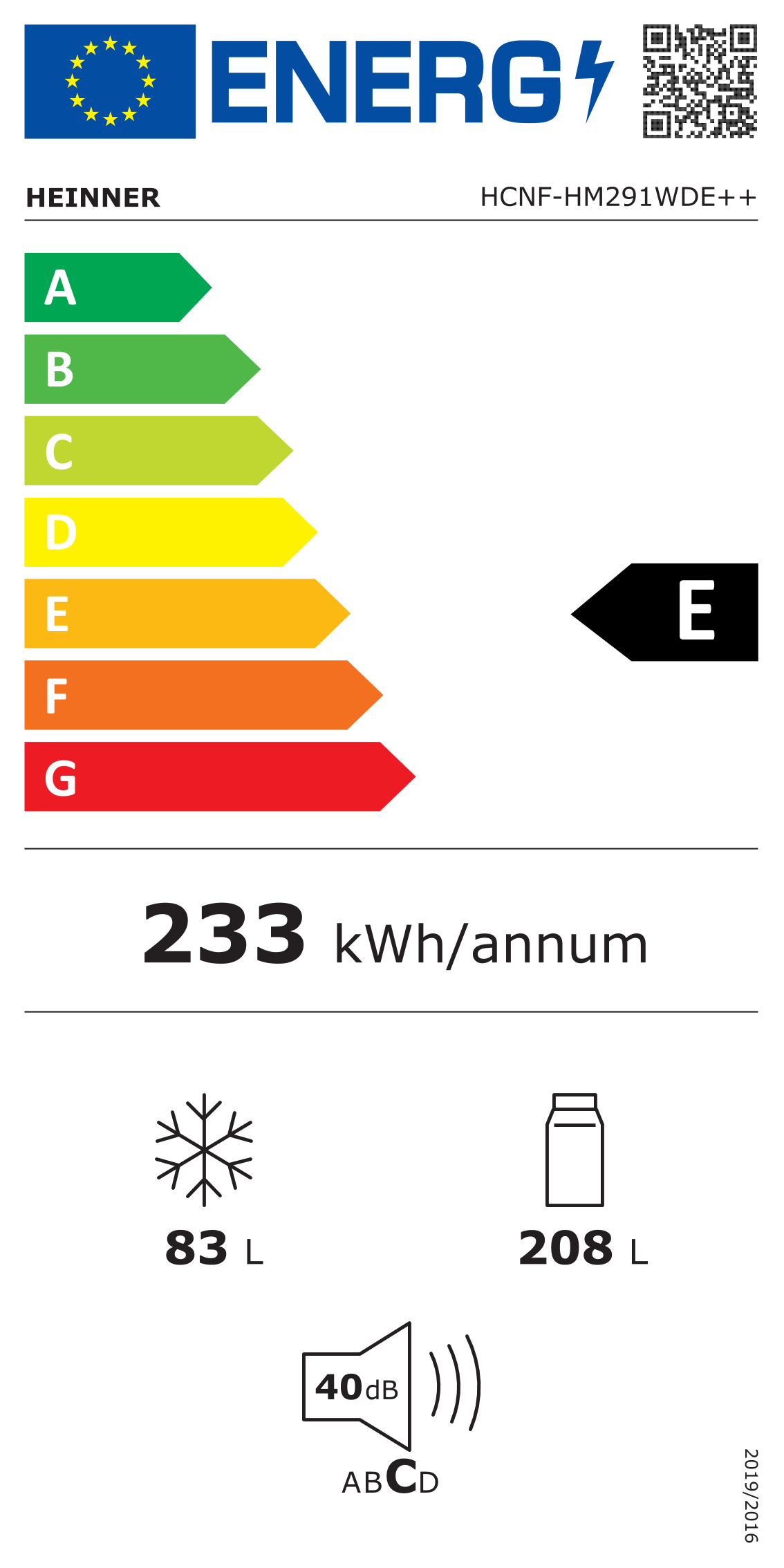 Heinner HCNF-HM291WDE Kühl-Gefrierkombination – 291 L – No Frost – Wasserspender – Energieeffizienzklasse E – Bild 2