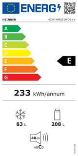 Heinner HCNF-HM291WDE Kühl-Gefrierkombination – 291 L – No Frost – Wasserspender – Energieeffizienzklasse E – Bild 2