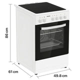 Heinner HFSC-S56E4VWH Keramikkochfeldherd – 50 cm – 4 Kochzonen – Elektrobackofen mit Grill und Umluft – Bild 2
