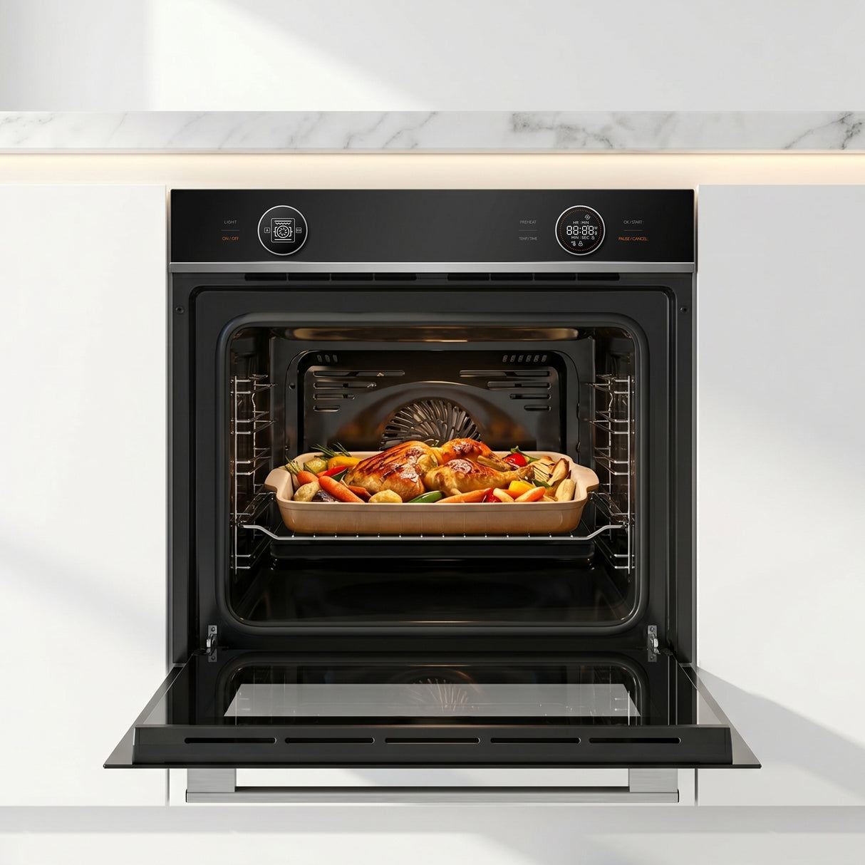 Heinner Einbauofen HBO-M7210GCDRC-GIX – 72L – Grill und Konventionell – Edelstahl mit Glas – Bild 8
