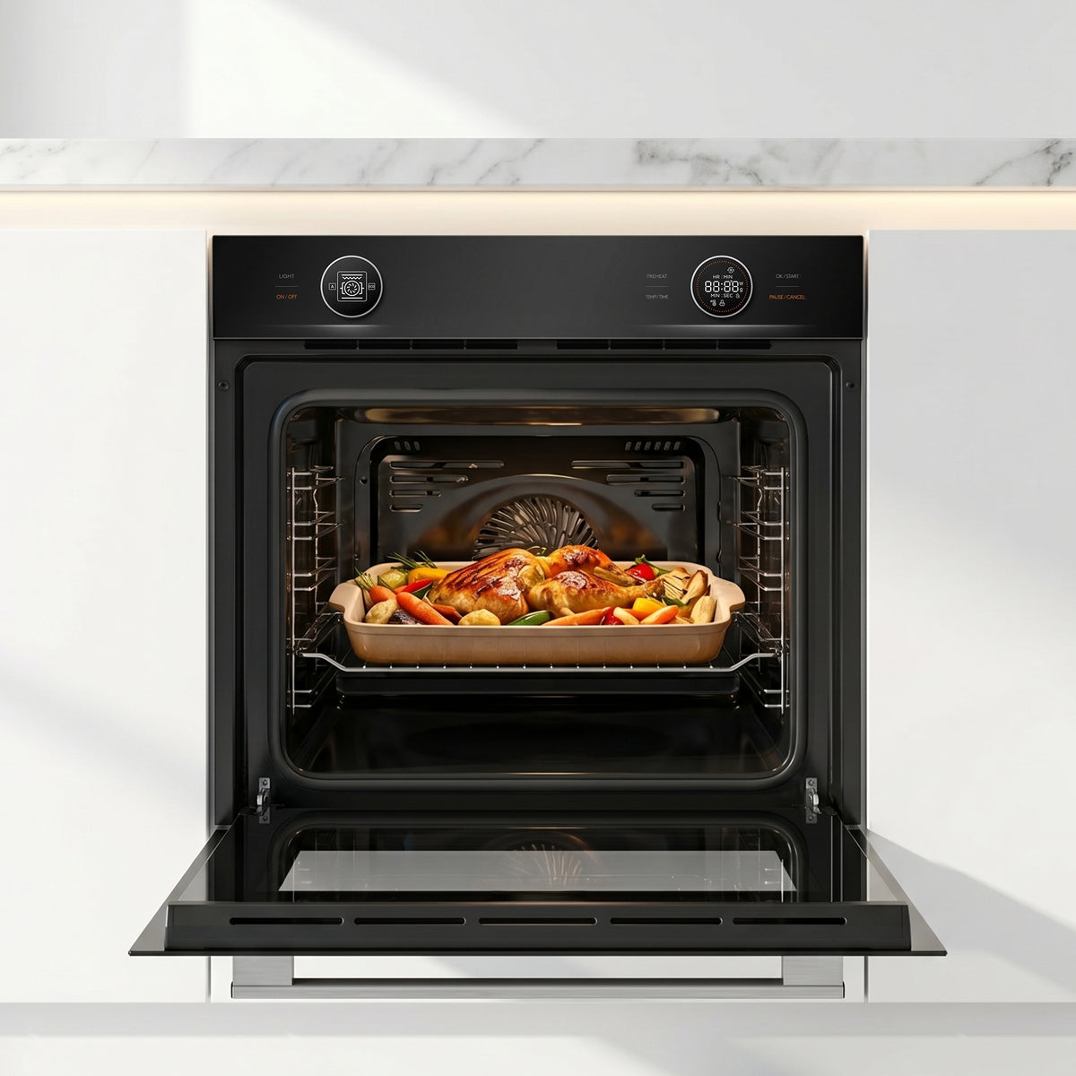 Heinner HBO-M7210GCDRC-GBK Einbaubackofen 72L Grill Konventionell Schwarzes Glas – Bild 8