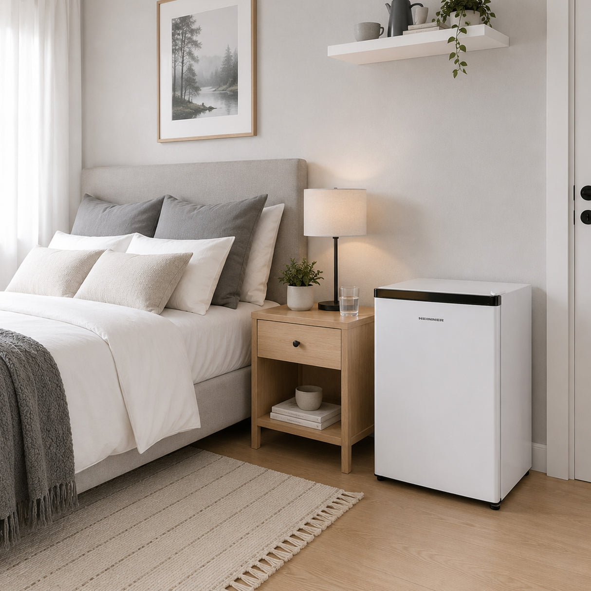 Heinner HMB-M66E Minibar Kühlschrank – 66 Liter – mechanischer Thermostat – umschaltbare Tür – weiß – 5 Jahre – Bild 7