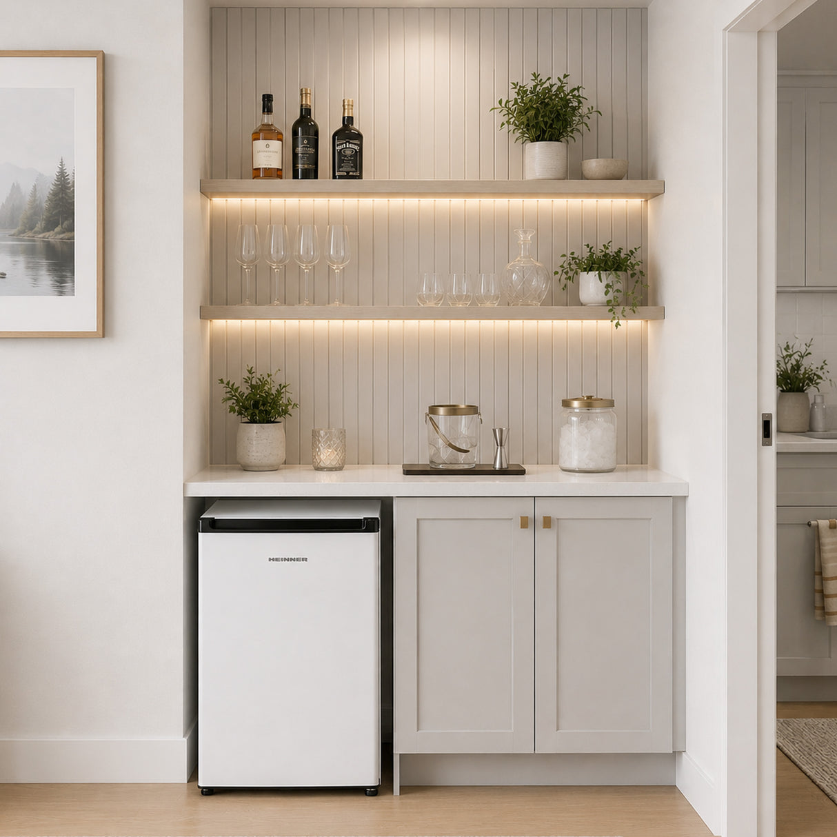Heinner HMB-M66E Minibar Kühlschrank – 66 Liter – mechanischer Thermostat – umschaltbare Tür – weiß – 5 Jahre – Bild 10