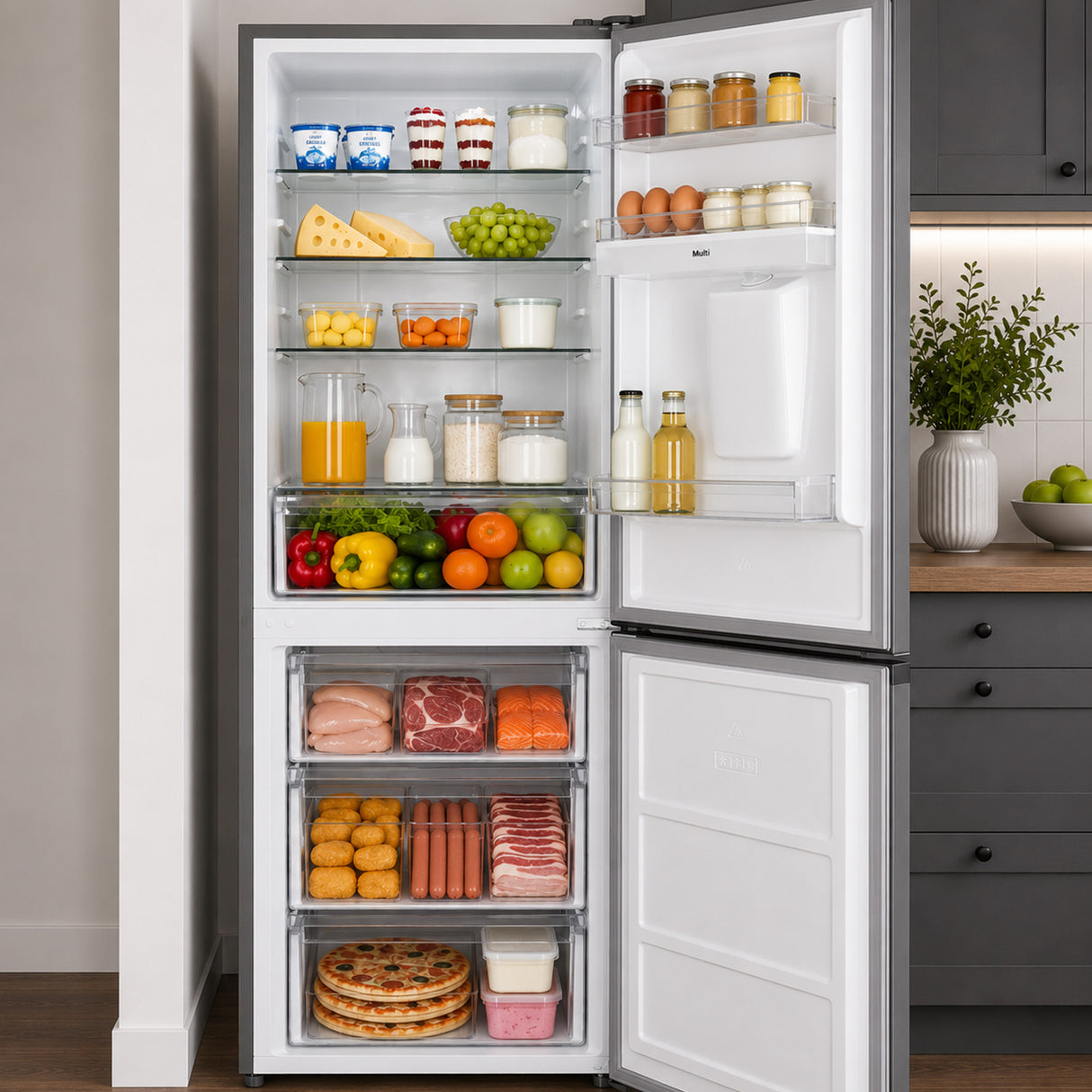 Heinner Kühl-Gefrierkombination HCNF-HM291INVXWDE – 291 L – No Frost – Inverter – Wasserspender – Edelstahl – 5 – Bild 7