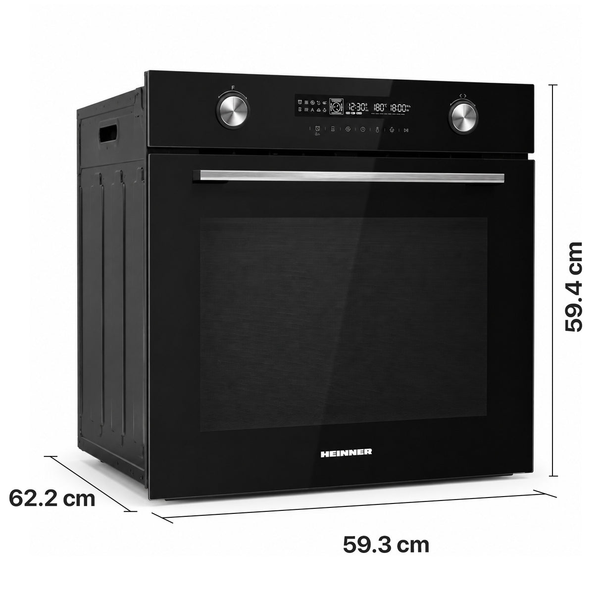 Heinner Einbau-Backofen HBO-M7212GCDRP-GBK – 72 Liter – 60 cm – Schwarzglas – Bild 3