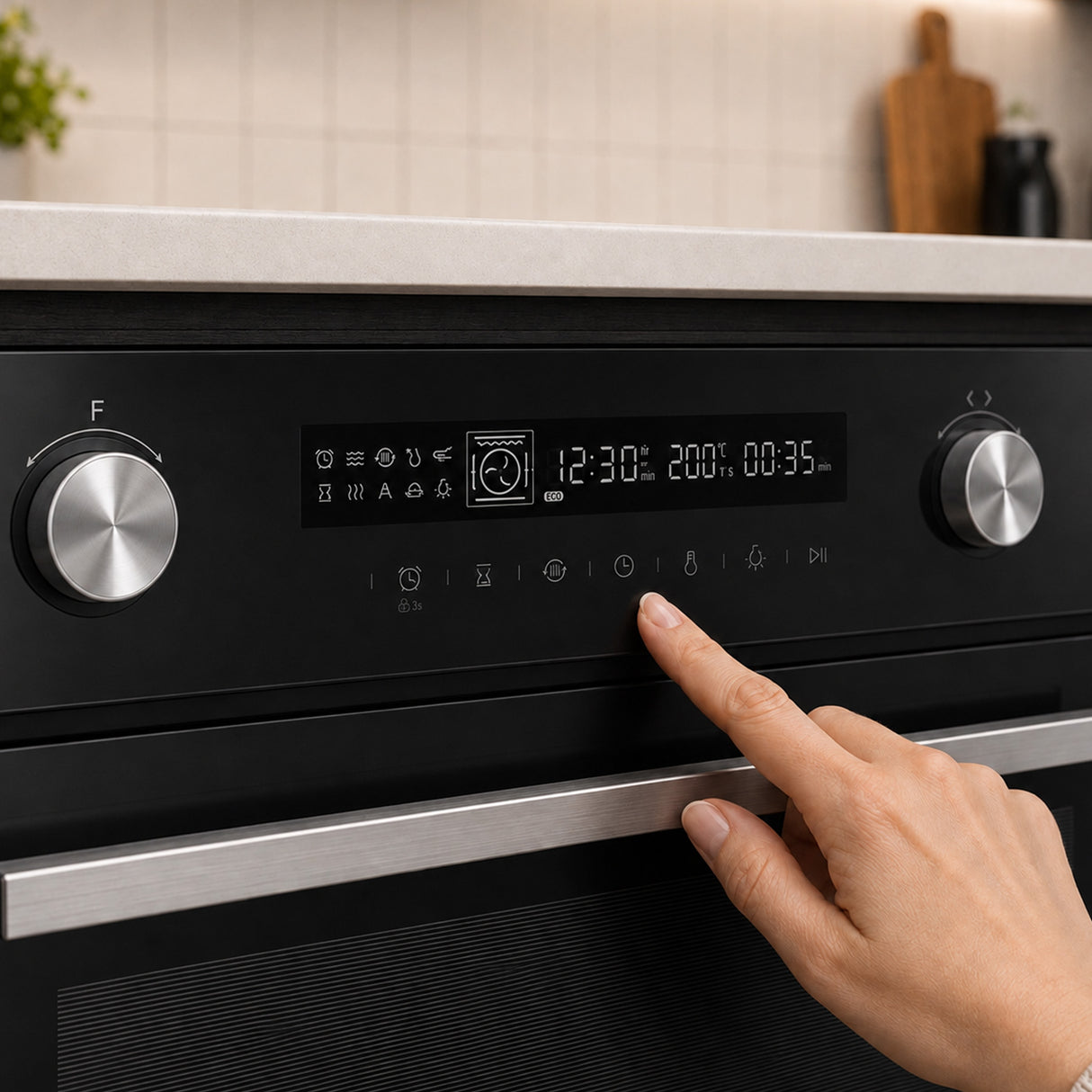Heinner Einbau-Backofen HBO-M7212GCDRP-GBK – 72 Liter – 60 cm – Schwarzglas – Bild 7