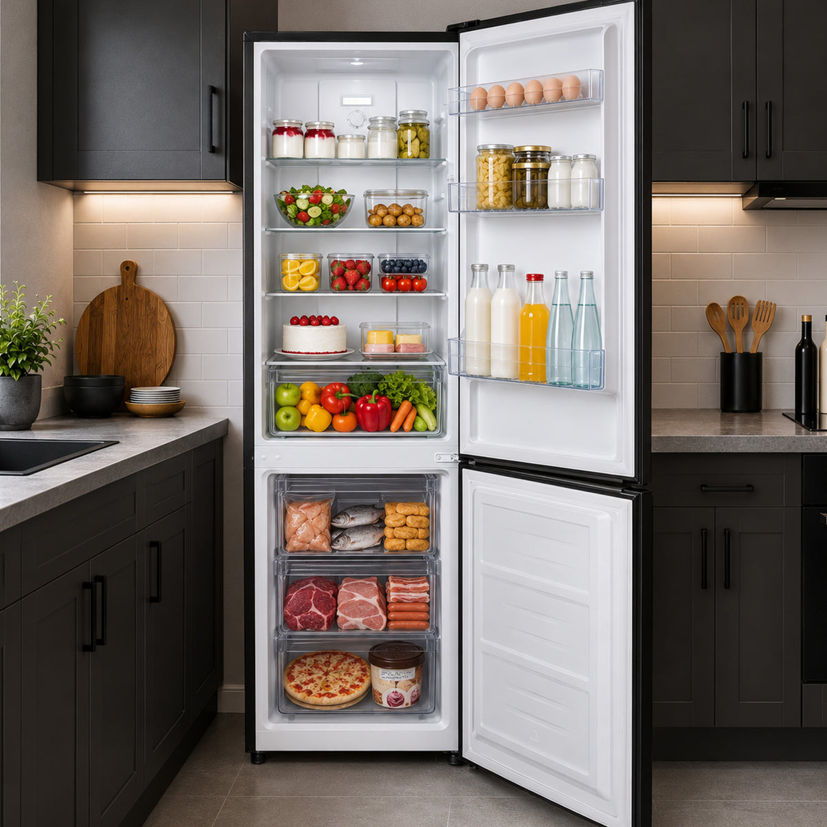 Heinner Kühl-Gefrierkombination HCNF-HM253INVBKE – Full No Frost – Inverter Kompressor – Schwarz – Bild 6